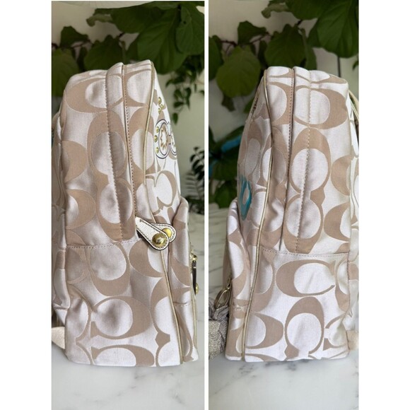 Coach Poppy Signature Graffiti Appliqué Backpack & Wallet Set Khaki Gold Multi main image 10